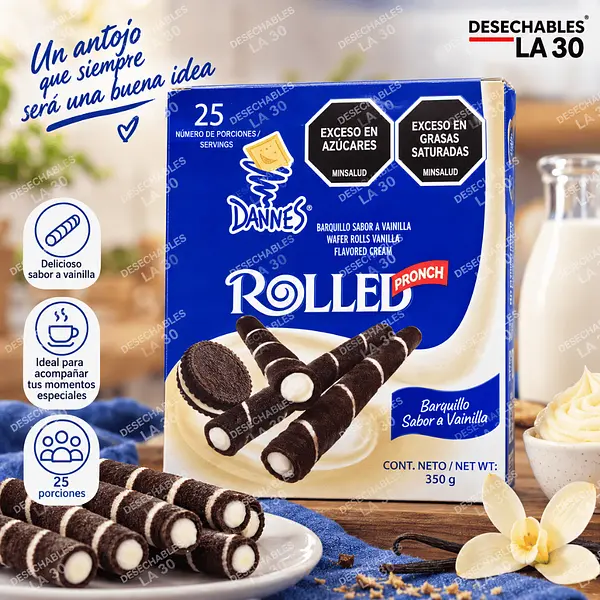 Barquillos Dannes Rolled Pronch Vainilla 350 G