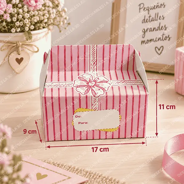 Caja Automática Pequeña Rosada 17 X 9 X 11 Cm