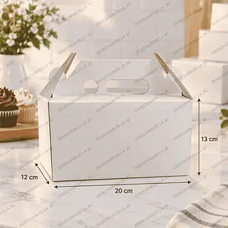 Caja Automática Blanca Con Asa 20 X 12 X 13 Cm