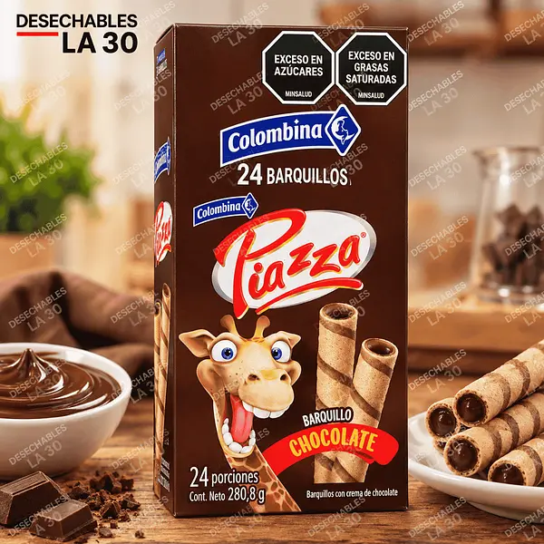 Barquillos Colombina Piazza Chocolate 24 Und 280,8 G