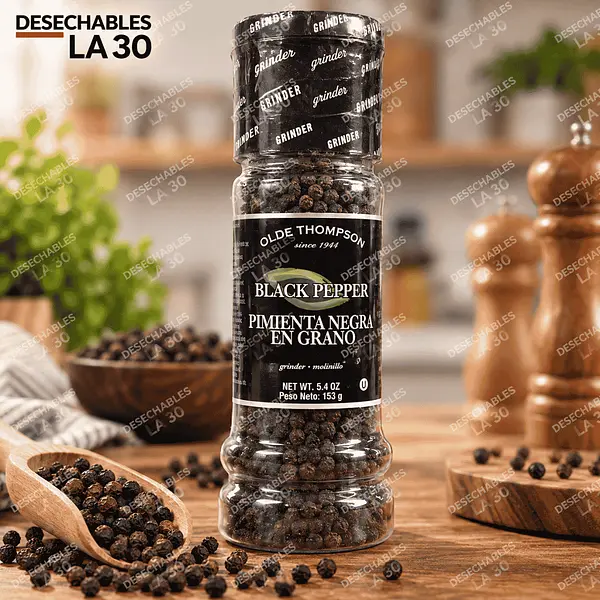 Pimienta Negra En Grano Old Thompson Con Molinillo 153 G