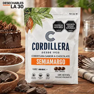 Cobertura Sabor A Chocolate Semiamargo Cordillera 500 G