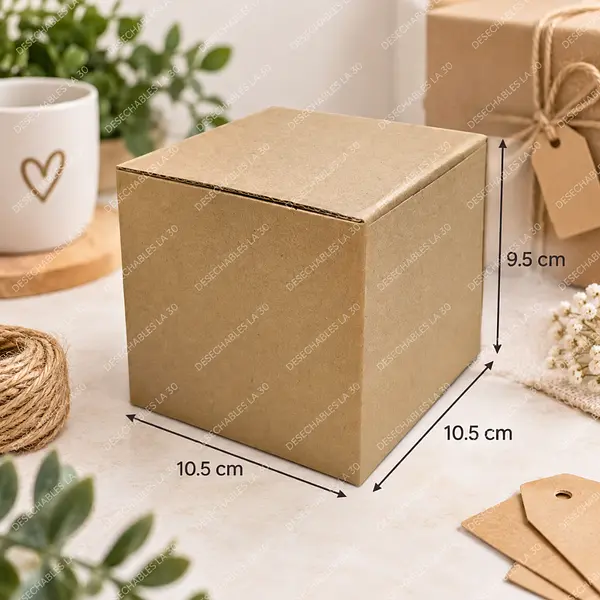 Caja Kraft Para Mug Con Tapa 10,5x10,5x9,5 Cm