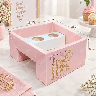 Caja Rosada Para Desayuno Sorpresa 33x25x8 Cm