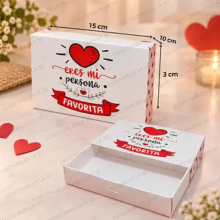 Caja Tipo Cajón Eres Mi Persona Favorita 15x10x3 Cm